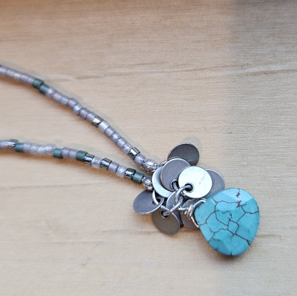 Silpada .925 Sterling Silver, Turquoise and Howlite Necklace N2325 - Picture 3 of 6